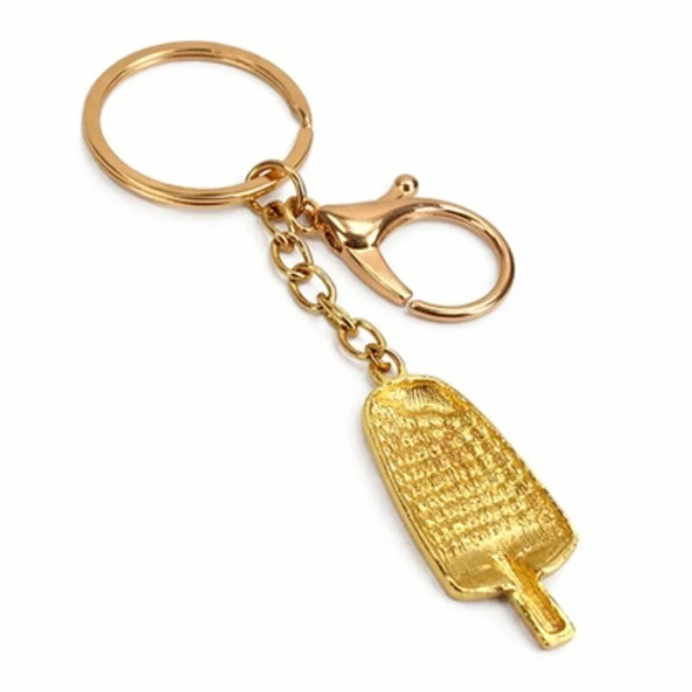 Women's Gold Tone Multi-color Rhinestone Popsicle Charm Key Chain 4